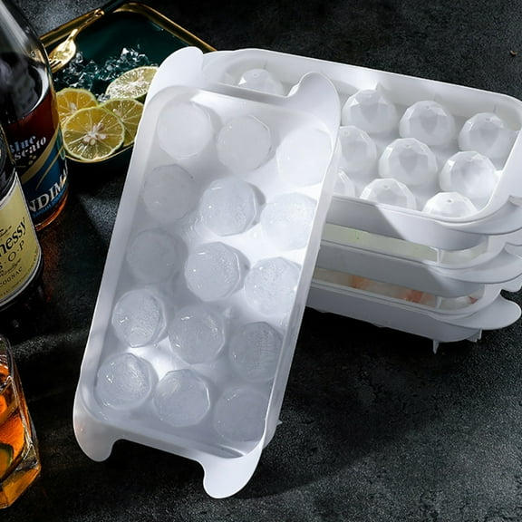Clearance Cake Mould Silicone Ice Cubes Trays Freezer with Lid -Space-Saving Multiple Round Ice Cubes