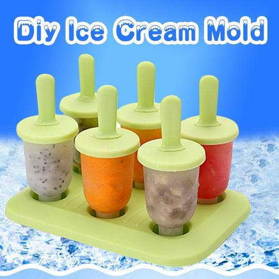 Cookie Mold 6Pc/1 Set Circular With Lid Ice Tray Diy Ice Cream Mold