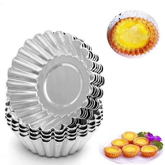 Clearance Cake Mould under $5,Cake Cupcake Lined Tin Cookie Tool Mould Aluminum Baking 10PCS Cake Mould