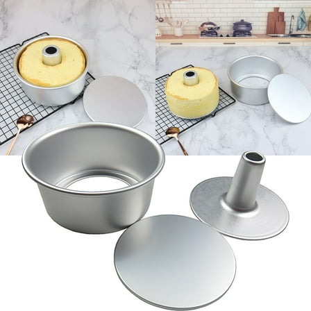 Clearance Cake Mould under $5,Cake Pan Aluminum Round Chiffon Cake Baking Tins With Removable Bottom Non Stick Chiffon Tube Pan For Oven And Baking