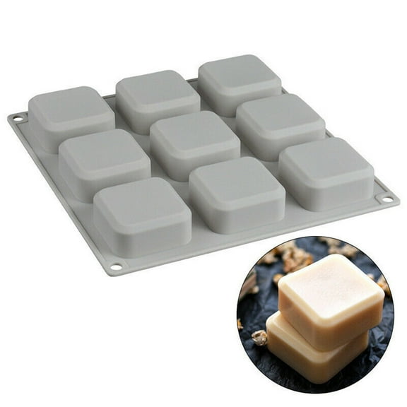 Clearance Cake Mould under $5 DIY 9 Grid Silicone Soap Mold Handmade Soap Making Square Moulds Tool