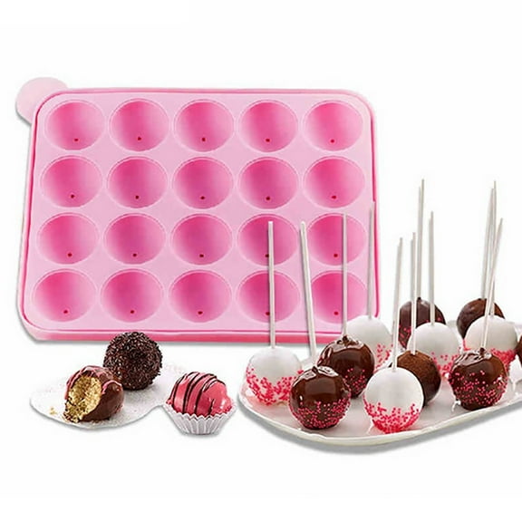 Clearance Cake Mould under $5,Pan Tray Cupcake Balls 20 Silicone Lollipop Non Stick Odor Cake Mould