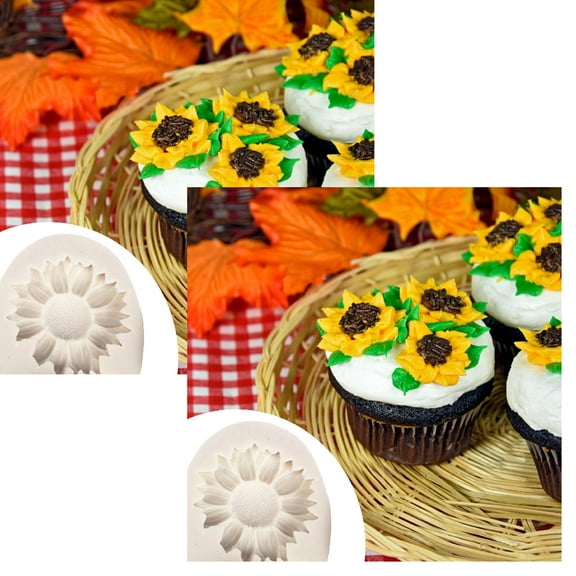 Clearance Cake Mould under $6 Sunflower Molds Silicone Mold Decoration Tool for Kids Adult Fondant Candy