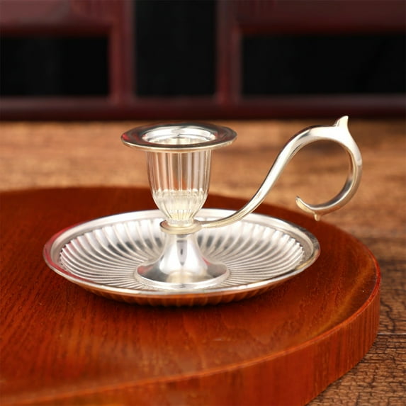 Clearance Candles & Holders under $10,Candle Holder Candlestick Holders: Taper Candle Holders Bronze Candlestick Holder With Handle European Style Candle Stand Chamberstick Handheld For Wedding H