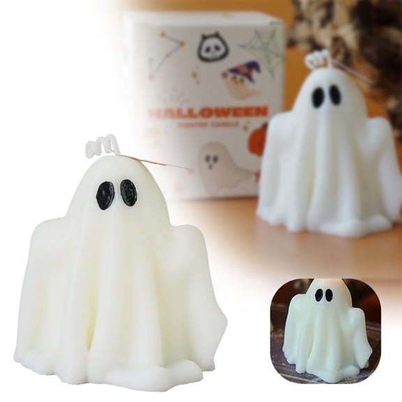 Clearance Candles & Holders under $5,Halloween Candles Halloween Candles Handmade Pattern Fragrant Candle Desktop Figurine Halloween Decoration For Home Decor White
