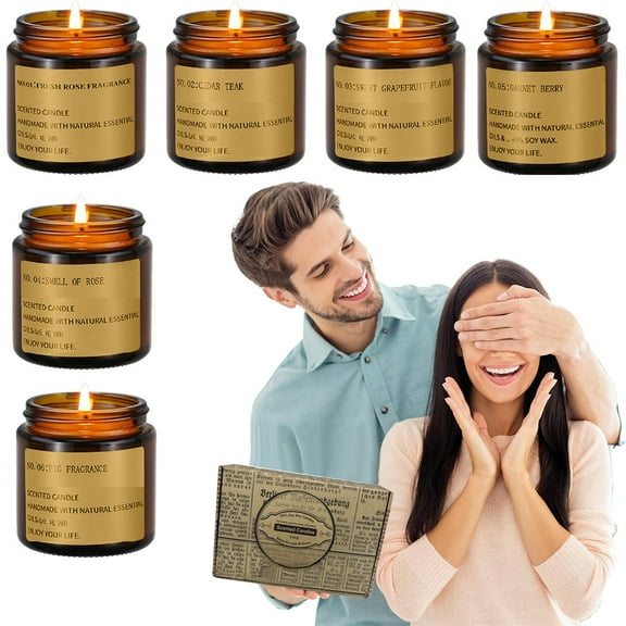 Clearance Candles & Holders under $50,Aromatherapy Candles For Home Scented Candle Gift Set For Stress | Meditation | Yoga | SPA | Relaxing Amber Jar Candles For Women Birthday Valentine Christm
