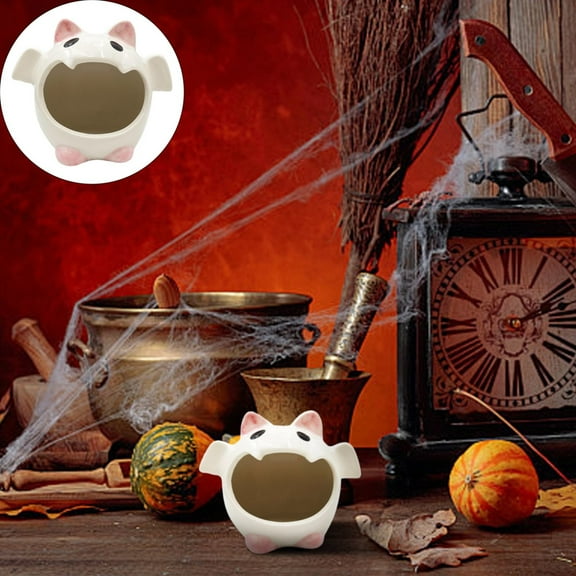 Clearance Candles & Holders under $10,Funny Halloween Bat Cute Candlestick Decoration Ornaments Room Ashtray Ceramic