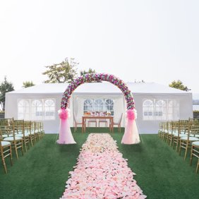 Canopy Tents for Outside, Canopy Tent for Party Wedding, 10' x30' Outdoor Canopy Tent w/5 Removable Sidewalls, Two Doors Heavy Duty Party Wedding Party Tent, White, S10474