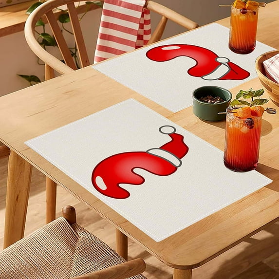 Clearance! Caoblia 26 Letters Christmas Placemats 12x18" Washable Wipeable Heat-Proof Christmas Placemats for Kitchen, Dining Table, Holiday, Party Decor Supplies, Christmas Decorations