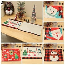 Clearance! Caoblia Christmas Placemats 12x18" Washable Wipeable Heat-Proof Christmas Printing Placemats for Kitchen, Dining Table, Holiday, Party Decor Supplies, Christmas Decorations