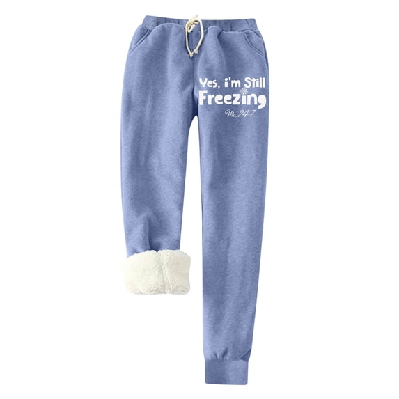 Clearance Capris Plus Size Sweatpants Womens Fashion Printing Leggings With Elastic Drawstring Pockets Thick Warm Pants