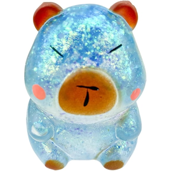 Clearance! Capybara Squeeze Squishies Toys, Glitter Stress Balls for K*ids, Sensory Toys for Teens, Animal Party Favors Stress Relief Gifts Squishies Sugar Ball, Classroom Prizes Stuffers Gifts(Blue)