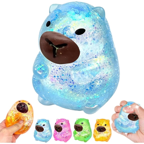 Capybar Squeeze Squishies Toys, Stress Balls for Teen, Sensory Toys for Teens, Animal Party Favors Stress Relief Ball Gifts, Classroom Prizes Gifts(Blue)