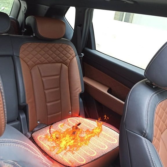 Car Seat Cushion 17.7x18.1 Inch 3-Gear Temp Adjustable Car Seat Pad USB Non-slip Heated Car Seat Cover Portable Winter Heated for Office Chair Outdoor Stadium Bleachers Seat Home