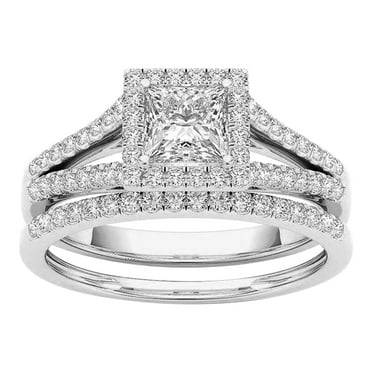 Clearance!Carat Princess Cut Square Cubic Zirconia Engagement Ring with Wedding Band Set for Women，Womens Rings 2-in-1 Set Detachable Shiny Diamond Set Engagement Wedding Rings Inlaid Zircon