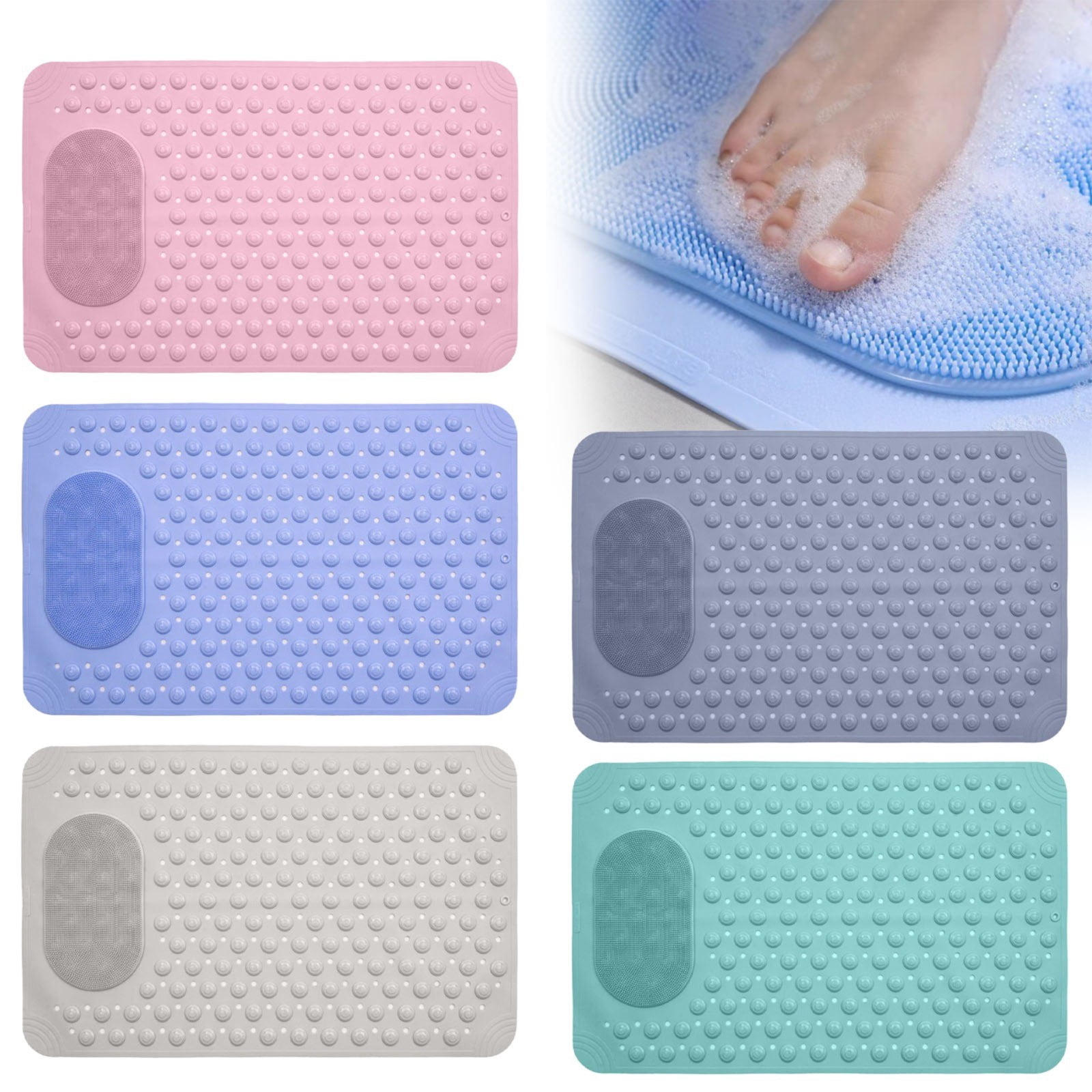 Clearance Carmenl 、、 Foot Scrubber Shower Mat with Pumice Feet Scrub ...