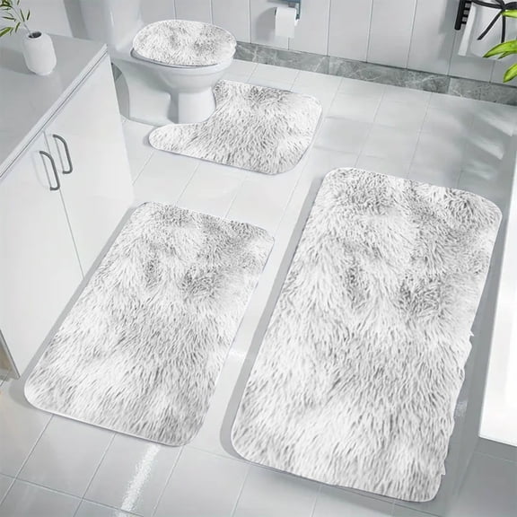 Clearance Carpet,Bathroom Rug Set – Non Plush And Stylish Floor Mats For Toilet And Shower Area Rug Living Room Carpet Bedroom Area Rug Soft Carpet Non-Slip Area Rug,White,One Size