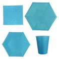 thumbnail image 1 of Hvmvliv Casual Dinnerware Sets 40Pcs Frosted Blue Tableware Set Paper Plates Paper Cups Paper Towels for Birthday Party Dessert Cakes Blue, 1 of 6
