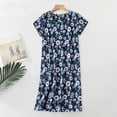 thumbnail image 1 of Casual Dress Loose Sundress Nightgown Plus Size Cute Cartoon Home Clothes Knitted Cotton Sweet and Fat Short Sleeved Round Neck Pajamas Skirt with Pockets, 1 of 4