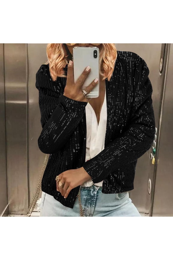 Casual Jackets for Women Casual Fashion Urban Sequin Sequins Sparkling Cardigan Jacket Fall Jackets for Women 2025