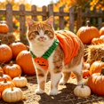 thumbnail image 1 of Clearance Cat & Dog Pumpkin Costumes Halloween Thanksgiving Pumpkin Jack-o'-lantern Animal Cosplay for Medium Dogs Holiday Decoration Pet Parties Dress up, 1 of 6