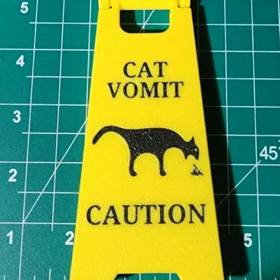 Clearance!Cat Vomit Sign, Dog Vomit Sign, Yard Warning Sign "Cat Vomit Sign", Funny Cat Signs Decor, Cat/Dog Vomit Signs Funny Black Cat Sign for Bathroom Decor, Vintage Cat Gift (Cat)