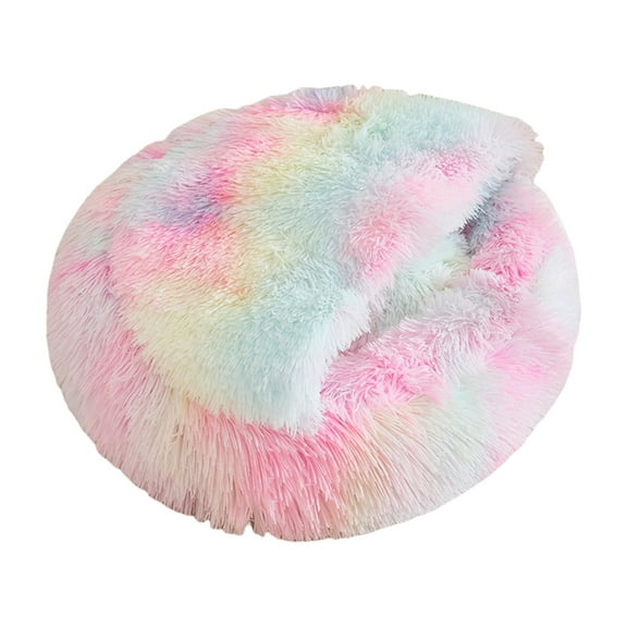 Hvmvliv Cats Bed Cats Bed Plush Hooded Colorful Pet Beds for Indoor Cats Winter Warm Soft Cats Bed Suitable for Small Cats Dogs 19.7x19.7x5.9in