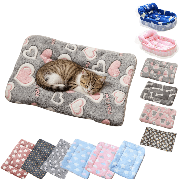 Hvmvliv Cats Bed Winter Thick Warm Mattress Pet Sleeping Pad Indoor Soft Comfy Non-Slip Pet Cushion Suitable for Small Cats and Dogs 10x13 inch