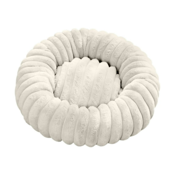 Hvmvliv Cats Bed Dogs and Cats Bed Donut Warming Cozy Soft Round Bed Plush Pet Cushion Bed for Small Medium Dogs and Cats 19.7x19.7in