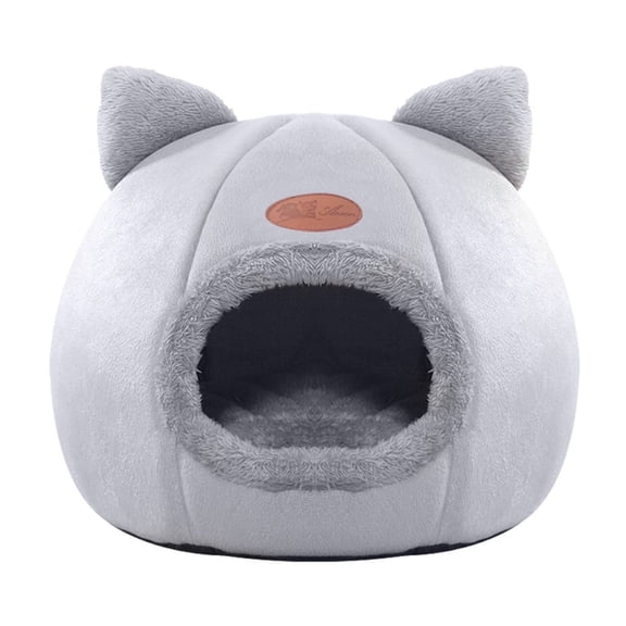 Hvmvliv Cats House Indoor House for Cats Winter Warm Pet Tent Bed Round Large Pet Nests Semi Enclosed Cats House Soft Soundproof Soothes Nerves and Helps Cats and Dogs Sleeping 13x13x13in