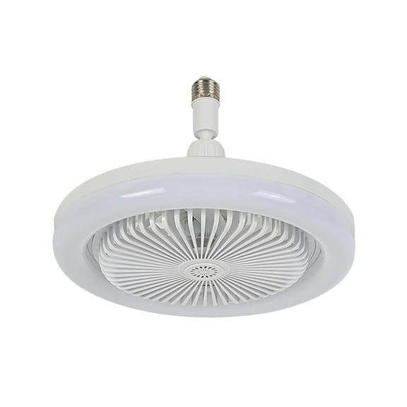 Hvmvliv Ceiling Fan E27 Ceiling Fan with Lights Enclosed Low Fan Light Ceiling Light with Fan Hidden Fan Delier Gimbal Lamp Three Color Dimming White