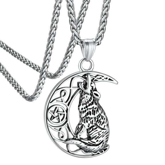 [Clearance]Siler Pendant Necklace for Men Women Vintage Stainless Steel Jewelry Gift