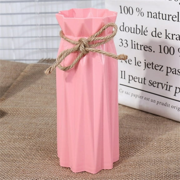 Clearance!Ceramic Flower Vase for Home Decor - Modern 6.9 inch Tall Decorative Vases for Flowers - Shelf, Table Centerpieces, Kitchen Unique Decor for Rustic Farmhouse Living Room, Gift (Pink)