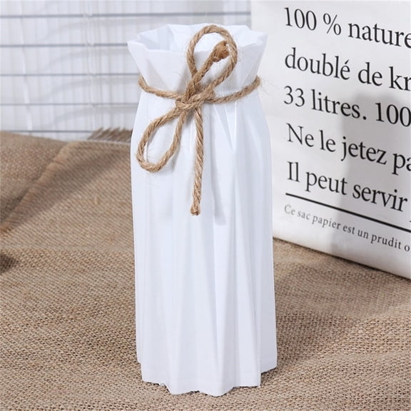 Clearance!Ceramic Flower Vase for Home Decor - Modern 6.9 inch Tall Decorative Vases for Flowers - Shelf, Table Centerpieces, Kitchen Unique Decor for Rustic Farmhouse Living Room, Gift (White)