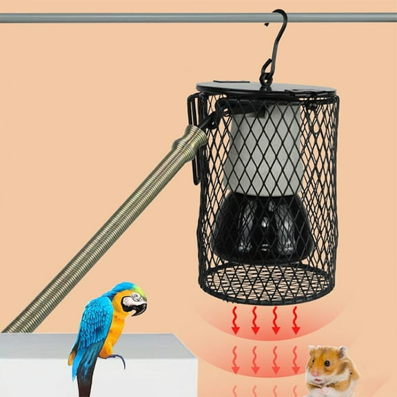 Ceramic Heat Emitter Reptile Heat Lamp Bulb,with Anti-bite Iron Tube & Shade Of Pet Heat Lamp, Pet Supplies