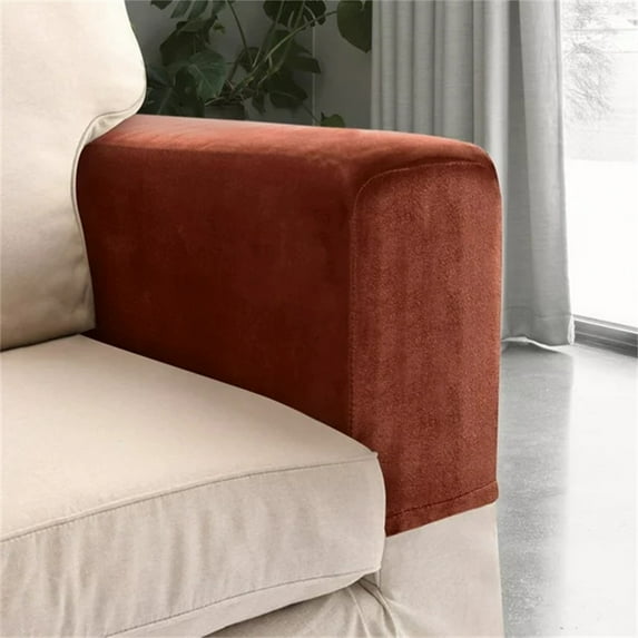 Chair Arm Protectors Sofa Armrest Cover Stretch Armchair Slipcover Protector Elastic Washable Home Recliner Couch Loveseat Cloth (Coffee) Sofa Cover*1 Piece