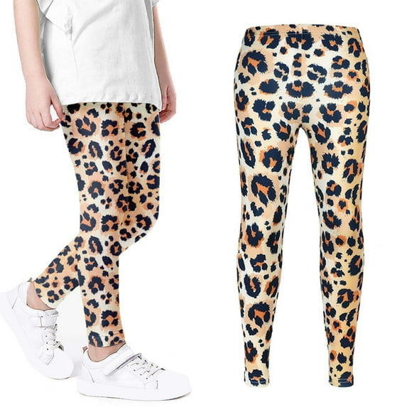 Clearance Charella Baby Girls Toddler Leggings Printed Long Pants for Kids Brown,3-4 Years