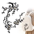 thumbnail image 1 of Clearance Cherry Blossom Patch, Embroidered Iron on Or Sew on Flower Applique with Branch Design for Backpack, Jacket, Jeans, Tote Bag, Dress and DIY Decoration, 14.6 x 5.5 Inch, 1 of 5