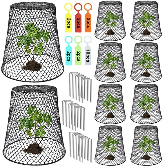 Chicken Wire Cloche Plant Covers Garden Netting Metal Heavy Duty Plant Protectors from Animals for Keeping Bunnies Chicken Squirrels Birds Other Out 9.13×9.13in 10 Pc