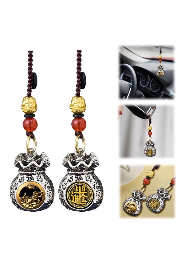 Clearance! Chinese Zodiac Wealth Bag Pendant Charm for Daily Fortune Rotating God of Wealth Bag Luck and Keychain for Good Fortune A Chinese Zodiac God of Wealth Bag Pendant