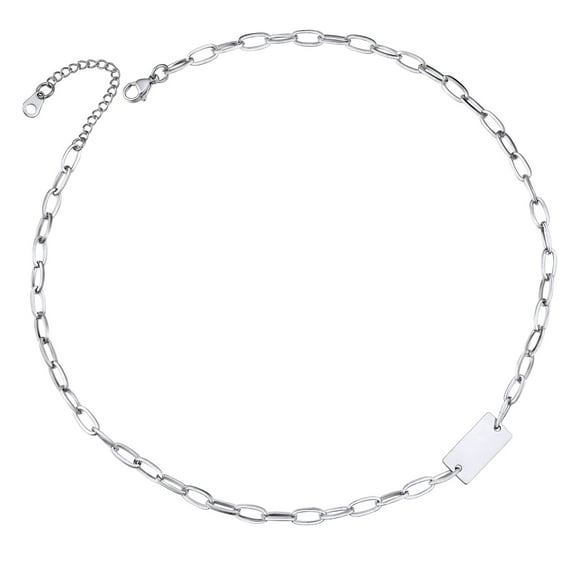 Clearance Choker Necklaces for Women Her Bar Stainless Steel Link Chain Choker for Birthday Christmas Jewelry Gift