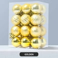 thumbnail image 1 of Christmas Ball Gold Ornaments for Christmas Decorations (Gold) - 24 pcs Shatterproof Gold Christmas Ornaments w/Hanging Loop for Holiday, Wreath & Party Decorations (6 Styles, 3 Sizes), 1 of 2