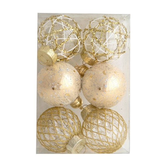 Clearance! Christmas Ball Ornaments 6pcs Shatterproof Christmas Ornaments Set Multiple Styles Ornaments For Christmas Trees Also For Other Party Decoration