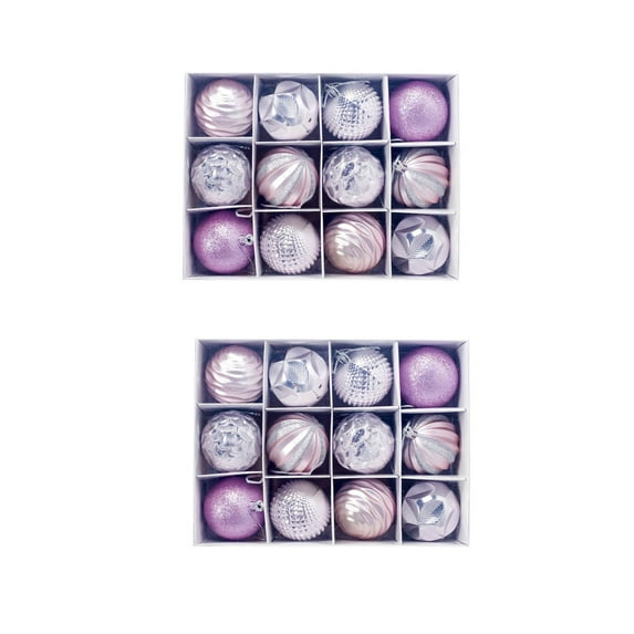 Hvmvliv Christmas Balls Ornaments (24pcs) Christmas Tree Wide 6Cm Balls Decorations Shatterproof Bauble Hanging Ball For Home Party Ornament Decor Pink