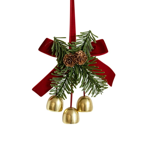 Hvmvliv Christmas Bells(3pc) Christmas Small Bells Bow Wreath Christmas Tree Hanging Pinecone Christmas Decoration Supplies Small Pendant