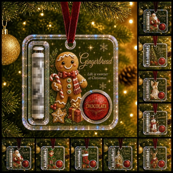 Clearance Christmas Cash & Treat Holder Ornament, Christmas Money Holder Ornaments, Christmas Decorations, Christmas Gift for Kiddo Women Men (Gingerbread)