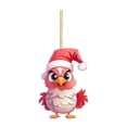 thumbnail image 1 of OAVQHLG3B Christmas Chicken Ornament Set, Funny Acrylic Chicken Xmas Tree Decorations, Hanging Chicken Decor with Hanging Rope Rooster Christmas Tree Pendants for Christmas Tree Door Window Car, 1 of 3