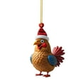 thumbnail image 1 of OAVQHLG3B Christmas Chicken Ornament Set, Funny Acrylic Chicken Xmas Tree Decorations, Hanging Chicken Decor with Hanging Rope Rooster Christmas Tree Pendants for Christmas Tree Door Window Car, 1 of 3