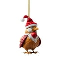 thumbnail image 1 of OAVQHLG3B Christmas Chicken Ornament Set, Funny Acrylic Chicken Xmas Tree Decorations, Hanging Chicken Decor with Hanging Rope Rooster Christmas Tree Pendants for Christmas Tree Door Window Car, 1 of 3