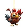 thumbnail image 1 of OAVQHLG3B Christmas Chicken Ornament Set, Funny Acrylic Chicken Xmas Tree Decorations, Hanging Chicken Decor with Hanging Rope Rooster Christmas Tree Pendants for Christmas Tree Door Window Car, 1 of 3
